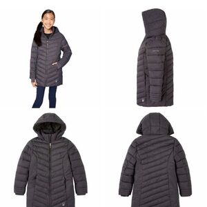 SPYDER Black Hooded Puffer Coat Long XL